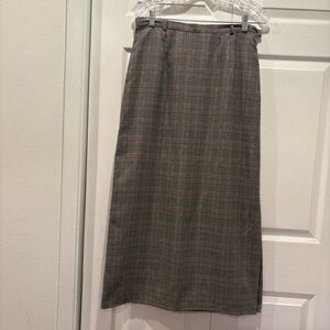 Vintage Baxter & Wells Black Plaid Ankle Length Skirt - Size 12